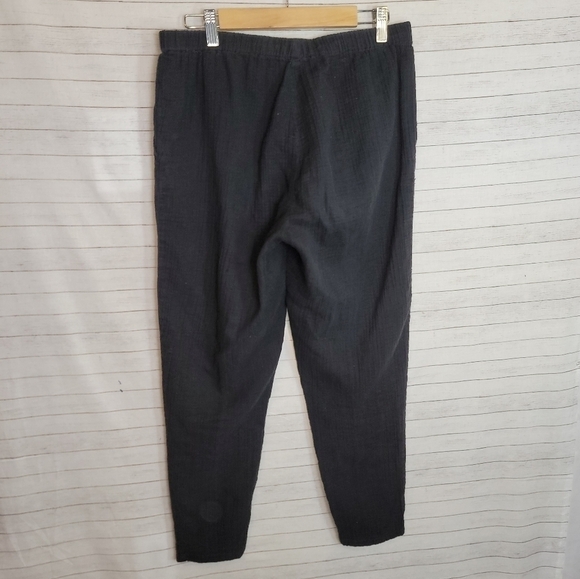 EILEEN FISHER 100% ORGANIC COTTON BLACK CREPE ANKLE PANTS, SZ SMALL - Picture 5 of 13